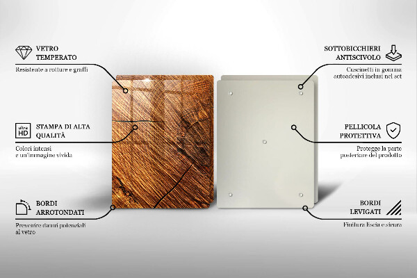 Induction hob cover Wood structure