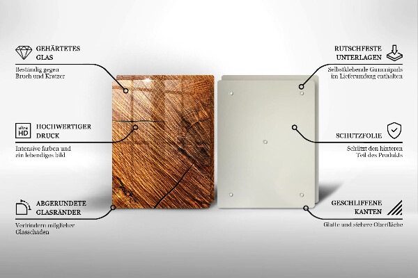 Induction hob cover Wood structure