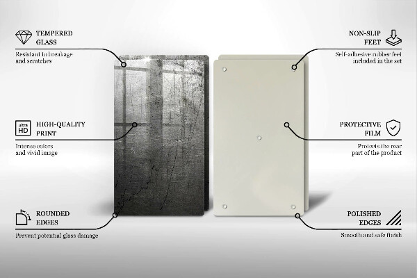 Induction hob cover Metal texture