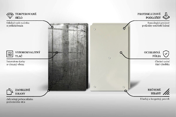 Induction hob cover Metal texture