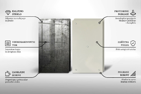 Induction hob cover Metal texture