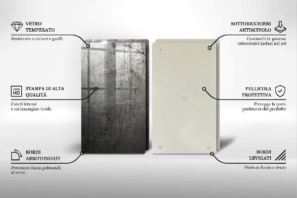 Induction hob cover Metal texture