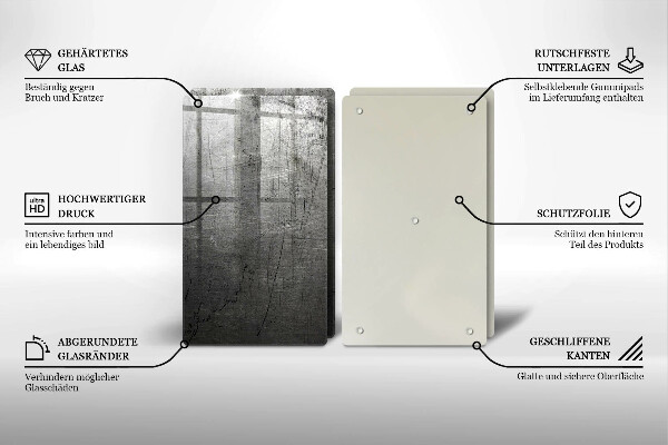 Induction hob cover Metal texture