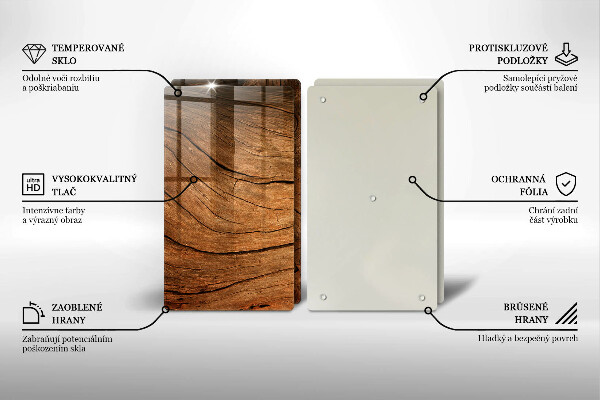 Induction hob cover Wood board texture