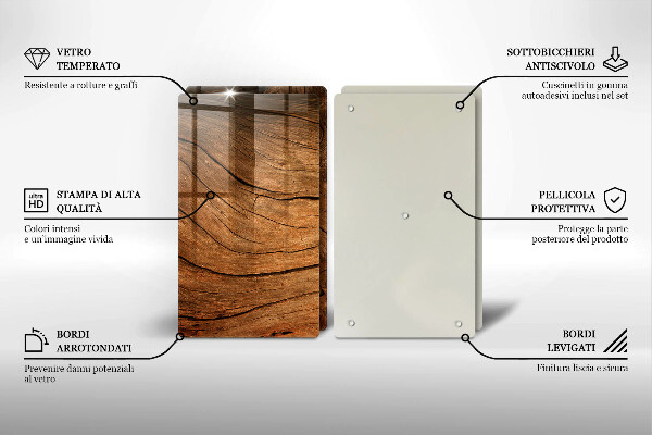 Induction hob cover Wood board texture