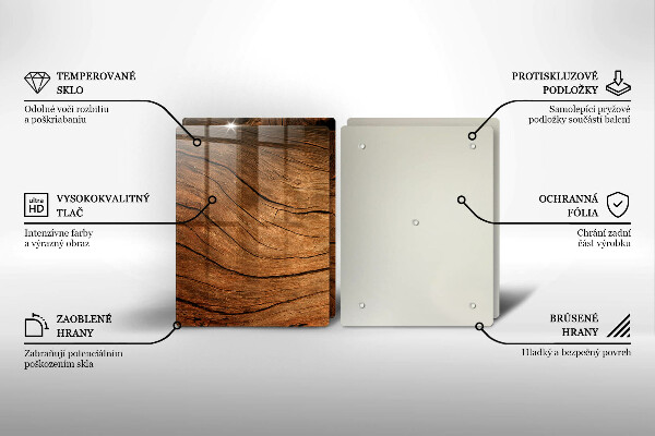 Induction hob cover Wood board texture