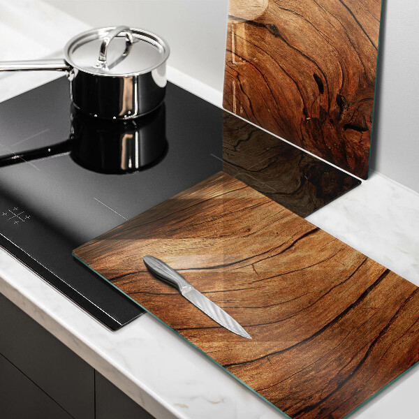 Induction hob cover Wood board texture