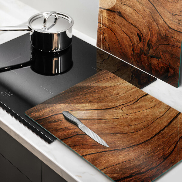 Induction hob cover Wood board texture