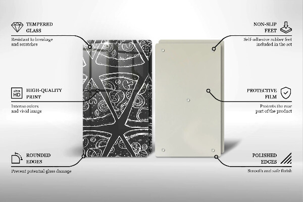 Kitchen worktop protector Pizza illustration