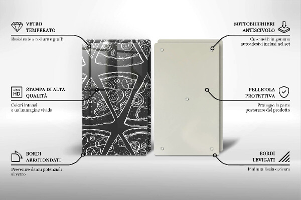 Kitchen worktop protector Pizza illustration