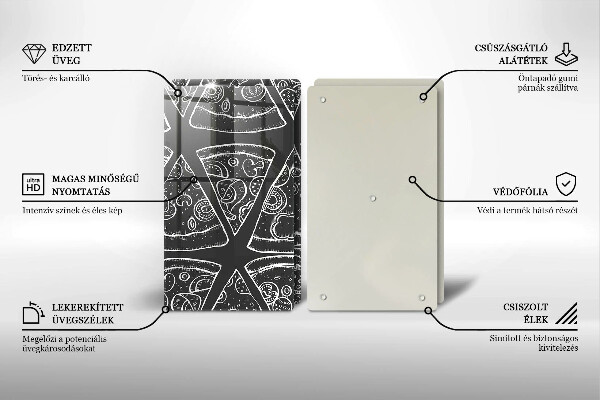 Kitchen worktop protector Pizza illustration