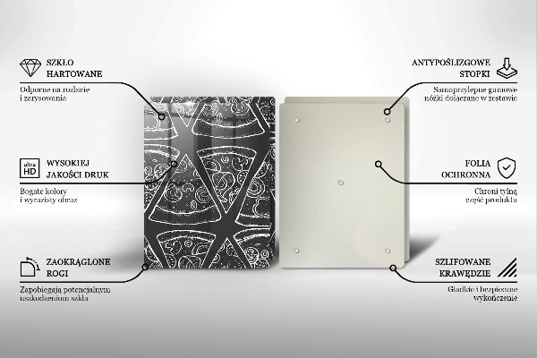Kitchen worktop protector Pizza illustration