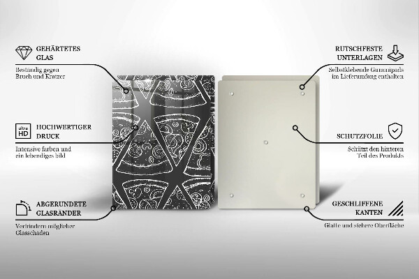 Kitchen worktop protector Pizza illustration