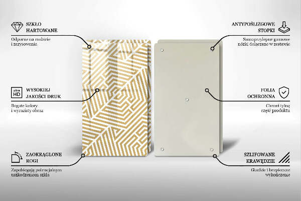 Induction hob cover Geometric lines