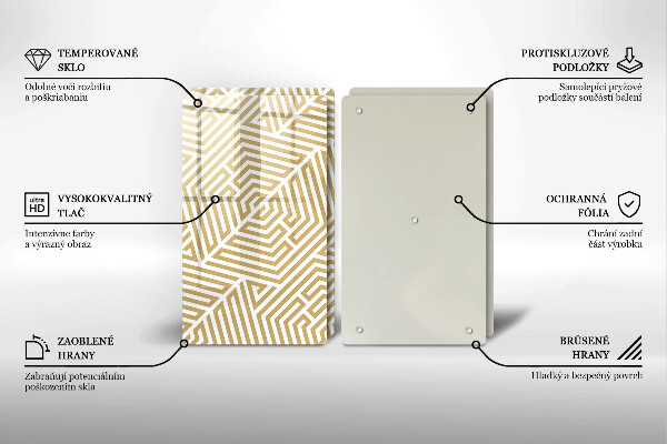 Induction hob cover Geometric lines