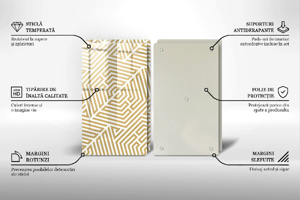 Induction hob cover Geometric lines