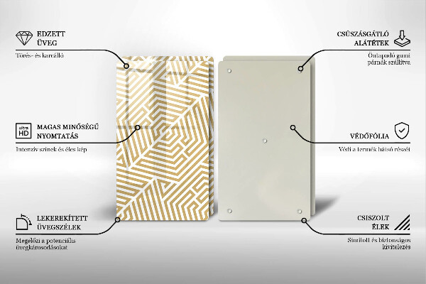 Induction hob cover Geometric lines