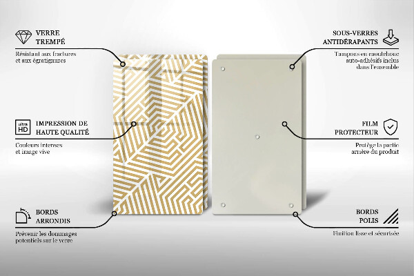 Induction hob cover Geometric lines