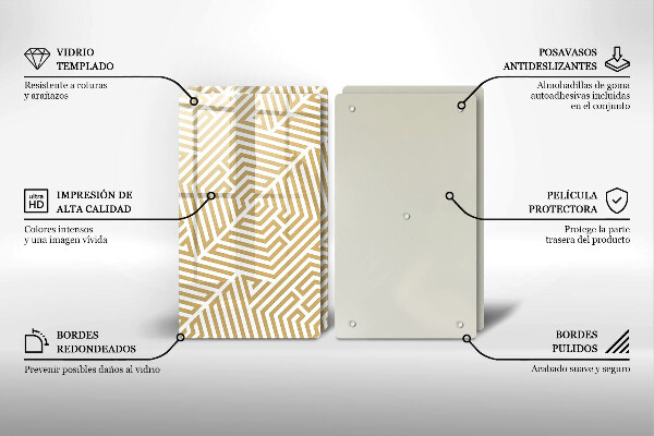 Induction hob cover Geometric lines