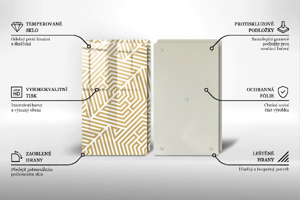 Induction hob cover Geometric lines