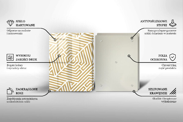 Induction hob cover Geometric lines