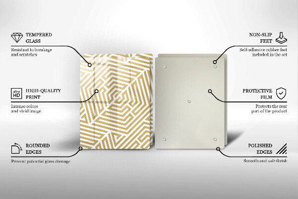 Induction hob cover Geometric lines