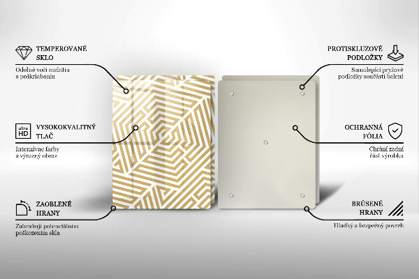 Induction hob cover Geometric lines