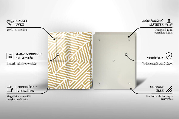 Induction hob cover Geometric lines