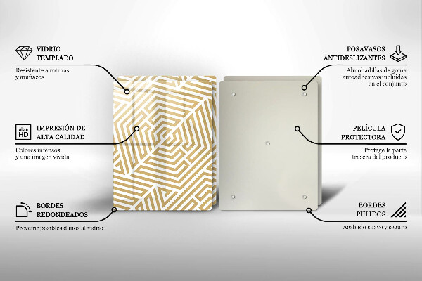 Induction hob cover Geometric lines