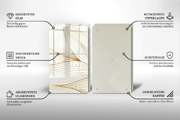 Induction hob cover Modern Line pattern