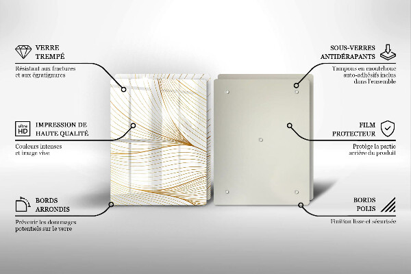 Induction hob cover Modern Line pattern