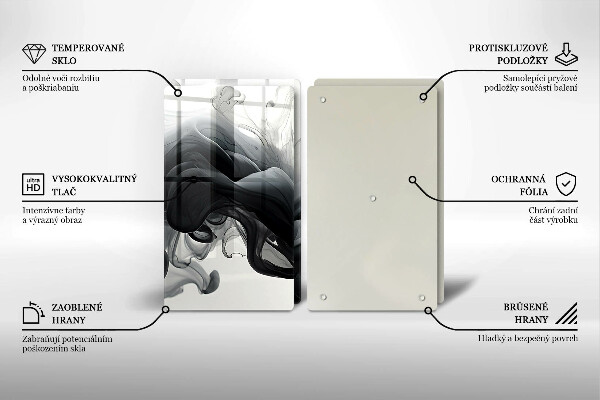 Induction hob cover Black smoke abstraction