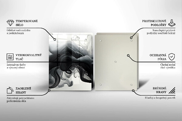 Induction hob cover Black smoke abstraction