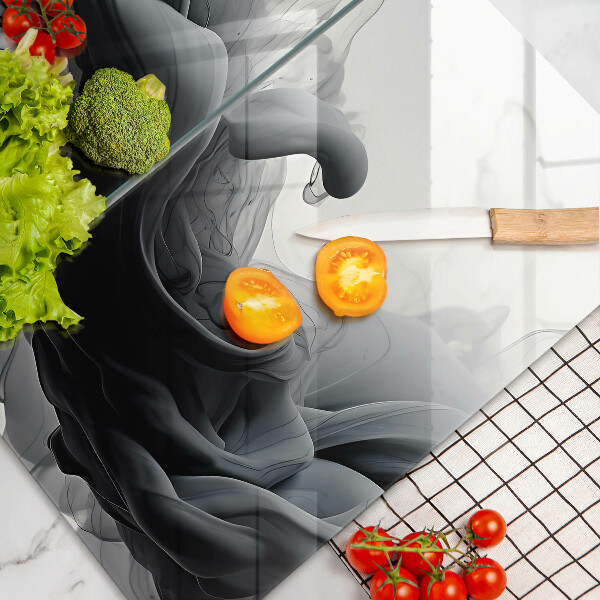 Induction hob cover Black smoke abstraction