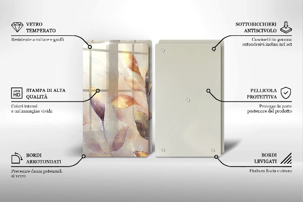 Work surface savers Painted boho leaves