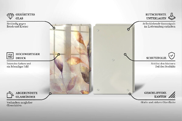 Work surface savers Painted boho leaves