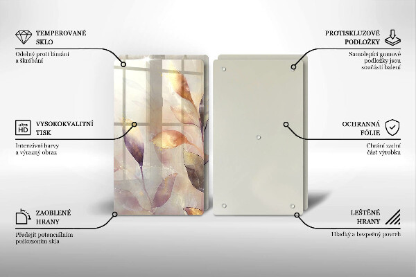 Work surface savers Painted boho leaves