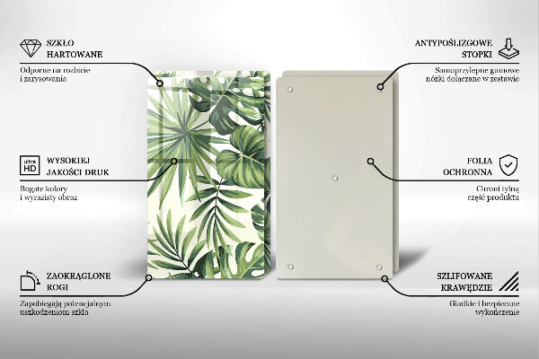 Induction hob cover Illustration of the Monstera leaves