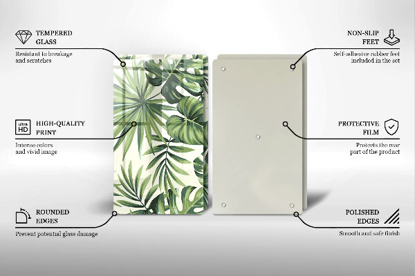 Induction hob cover Illustration of the Monstera leaves