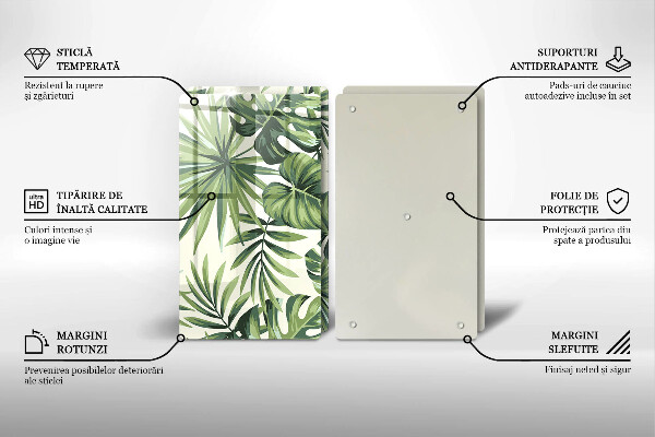 Induction hob cover Illustration of the Monstera leaves
