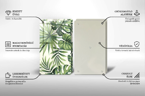 Induction hob cover Illustration of the Monstera leaves