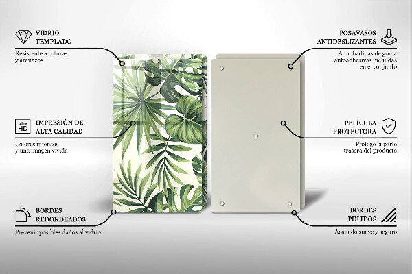 Induction hob cover Illustration of the Monstera leaves