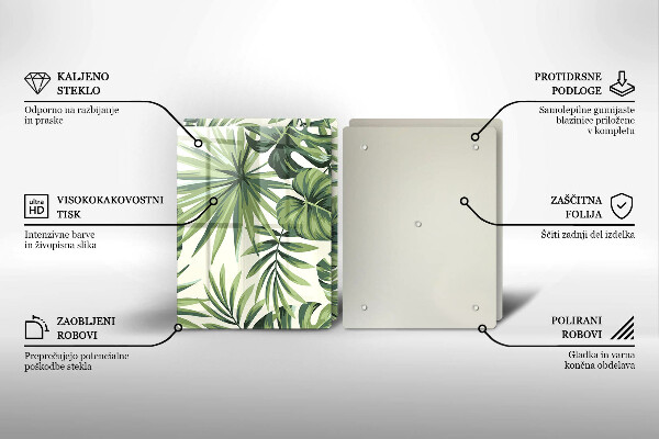 Induction hob cover Illustration of the Monstera leaves