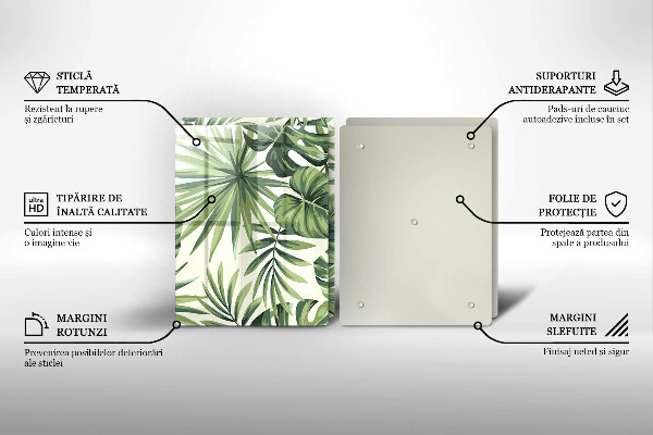Induction hob cover Illustration of the Monstera leaves