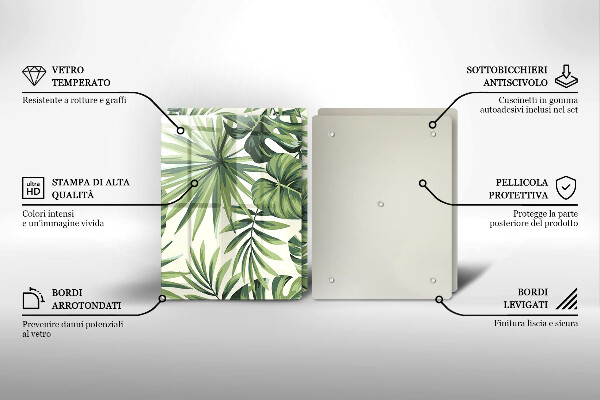 Induction hob cover Illustration of the Monstera leaves