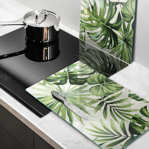 Induction hob cover Illustration of the Monstera leaves
