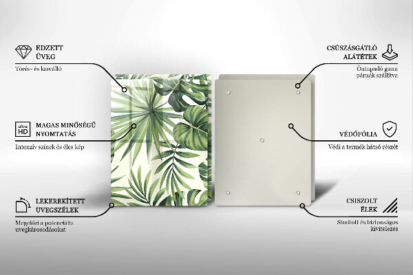 Induction hob cover Illustration of the Monstera leaves