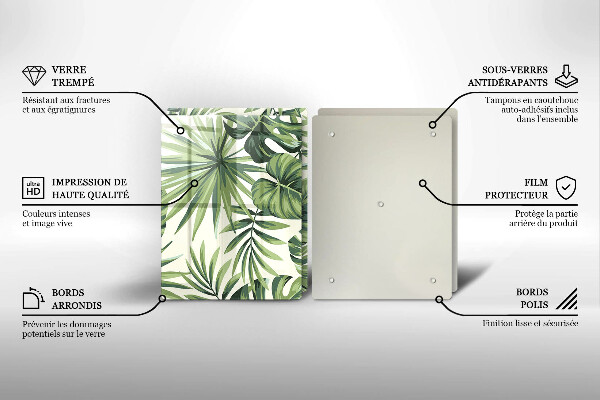 Induction hob cover Illustration of the Monstera leaves