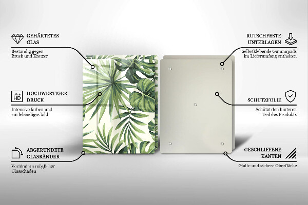 Induction hob cover Illustration of the Monstera leaves