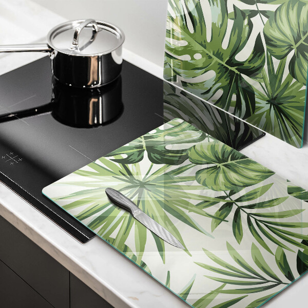 Induction hob cover Illustration of the Monstera leaves
